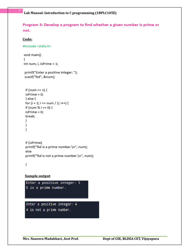 3&4 Programs Intro to C Lab | PDF