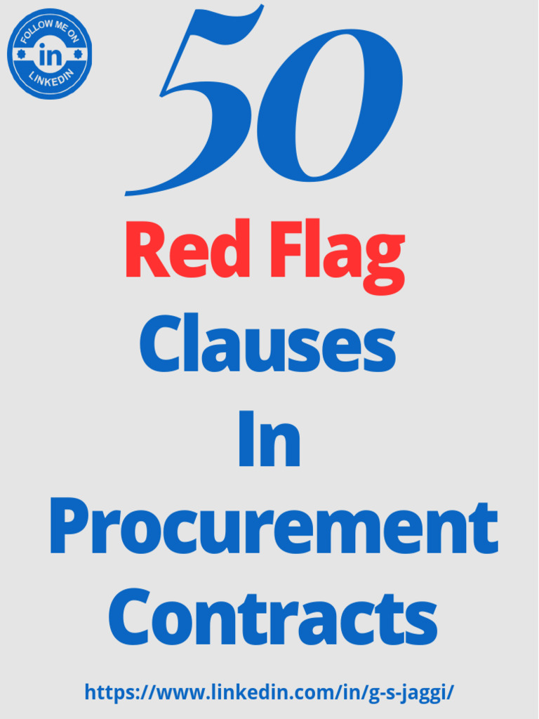 50 Red Flags in Proc Contract | PDF | Legal Liability | Consent