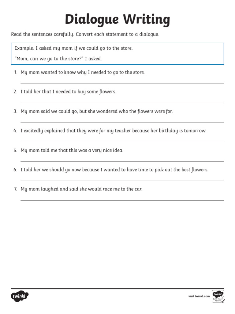US2 E 195 Dialogue Writing Activity Sheet Ver 1 | PDF