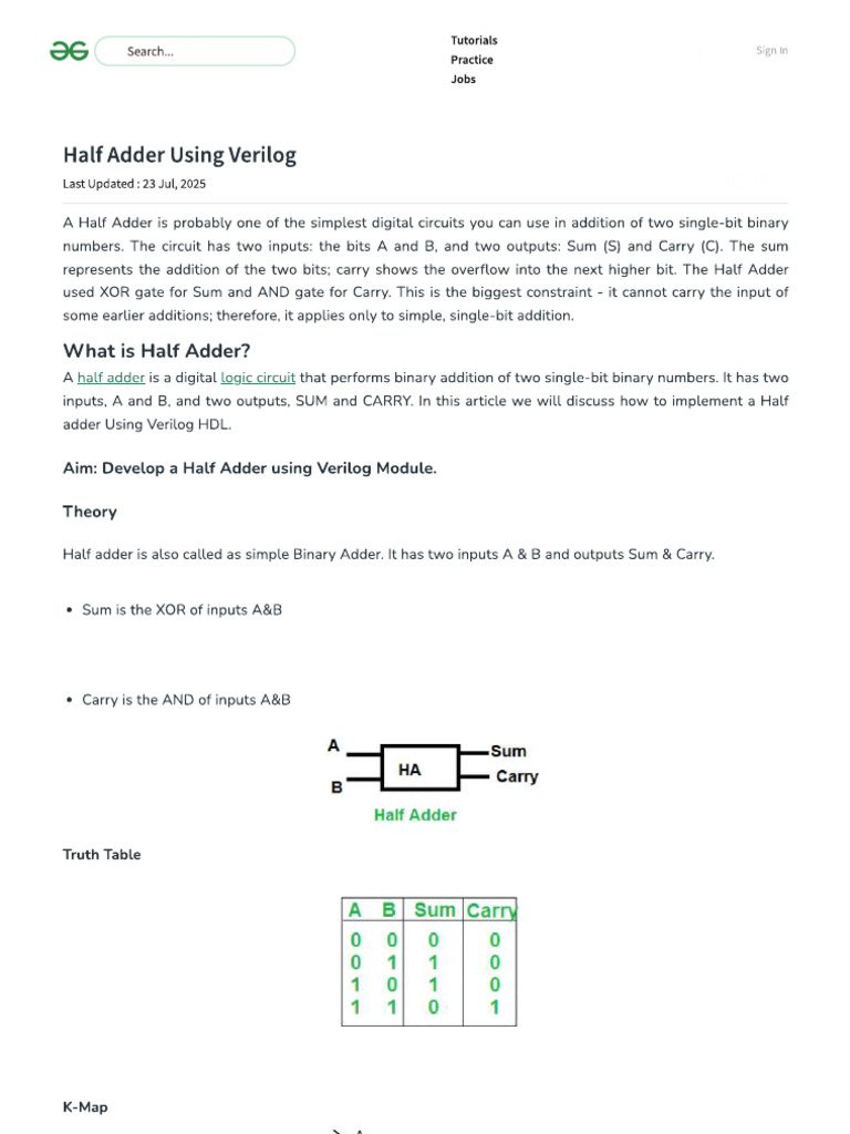 Half Adder | PDF