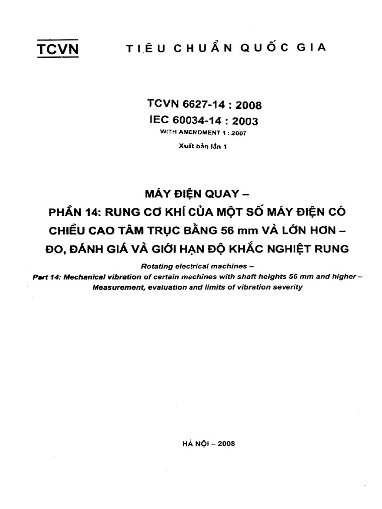 TCVN 6627-14-2008-Mechanical Vibration | PDF