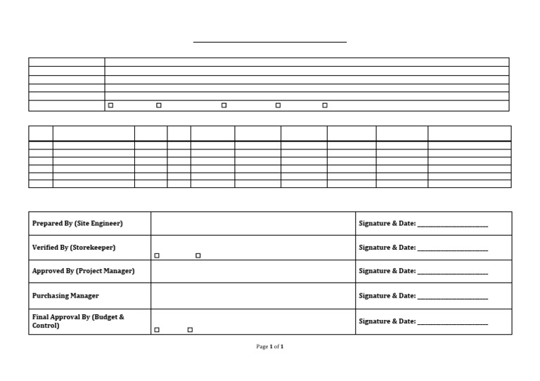 New Material Request Form Template | PDF