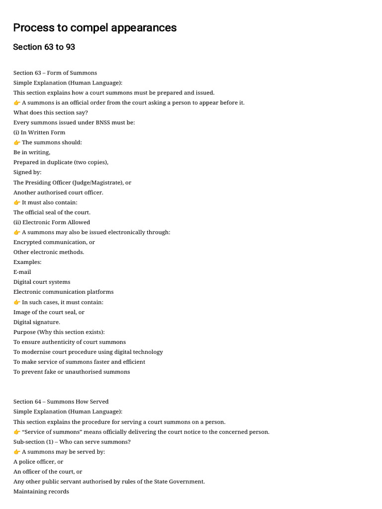 Process to Compel Appearances | PDF | Arrest Warrant | Arrest