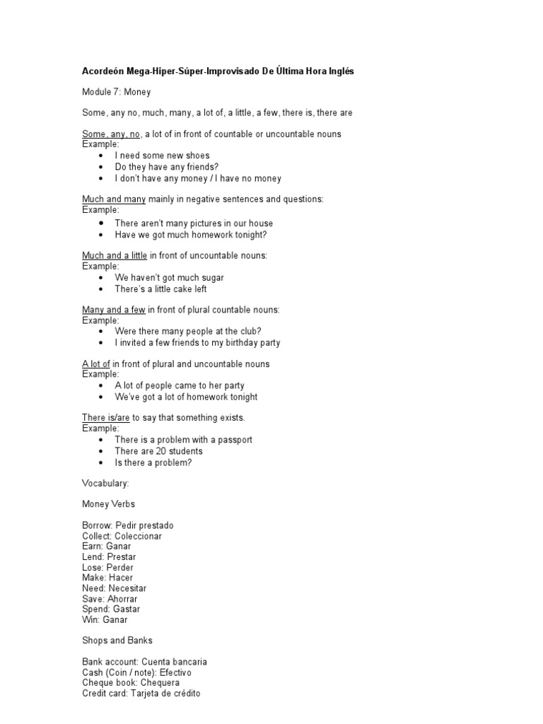 Acordeón Inglés PDF Syntax Language Mechanics