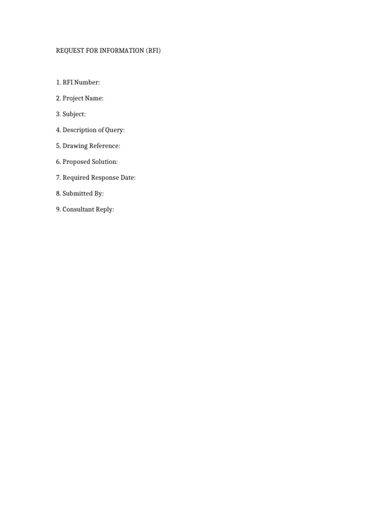 3 RFI Template | PDF