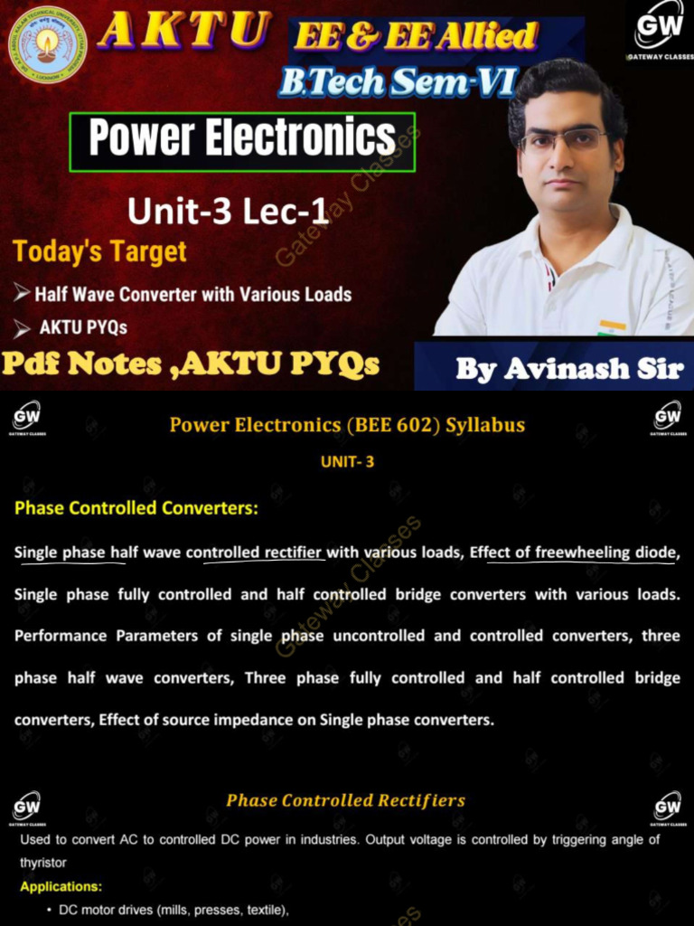 Power Electronics U 3 Combined Notes | PDF