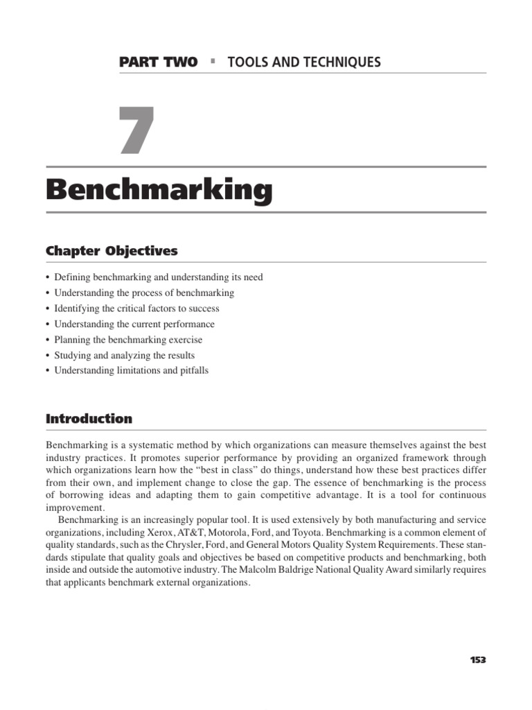 UNIT 3 -Types and Process of Benchmarking 2 | PDF