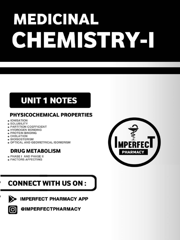 Unit 1 Medicinal Chemistry i Imperfect Pharmacy Copy | PDF