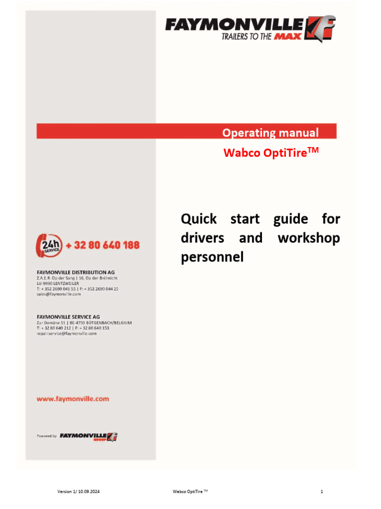 Manual Wabco OptiTire-En | PDF | Tire | Vehicles