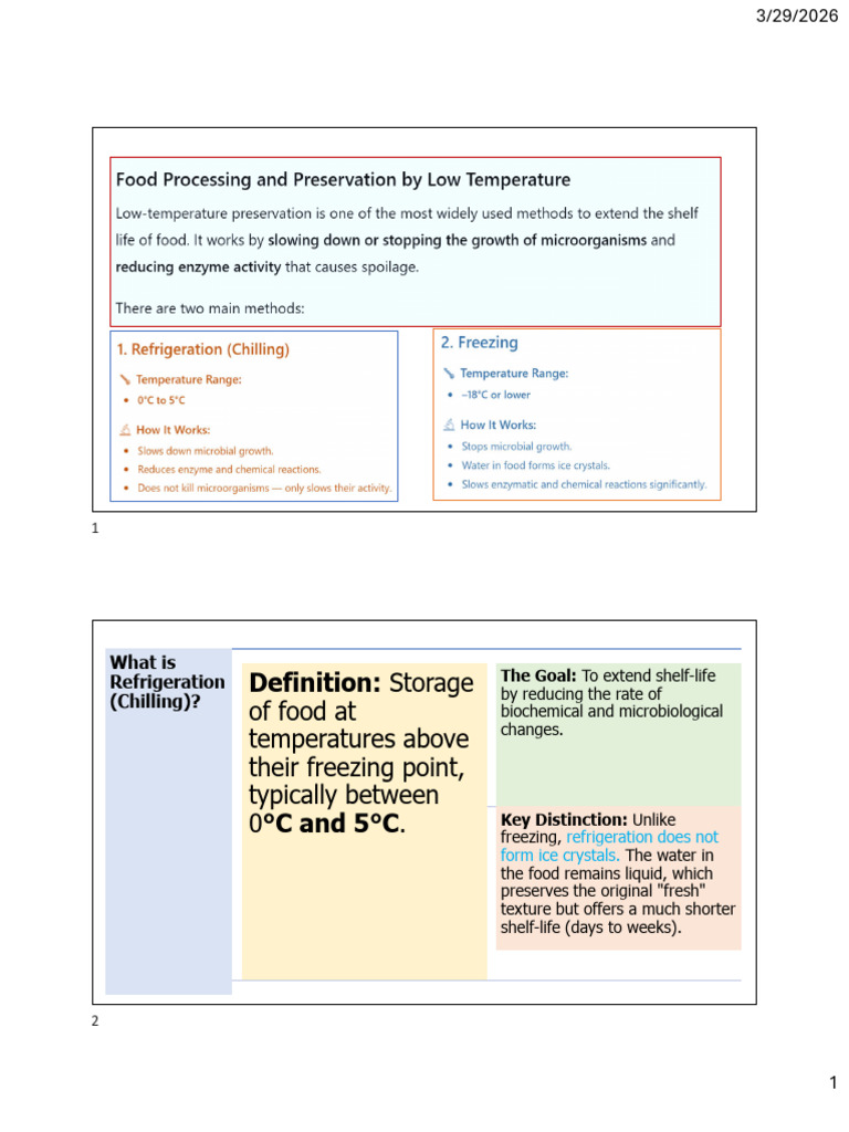 food preservation by low temperature 2026 | PDF | Refrigeration ...