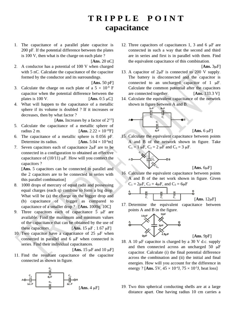 Capacitance School Level | PDF | Capacitance | Capacitor