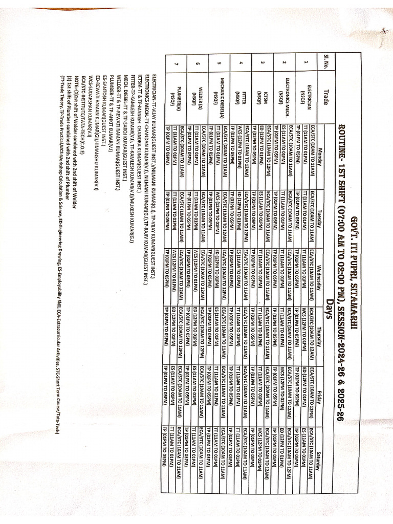 Routine 1st & 2nd Shift | PDF