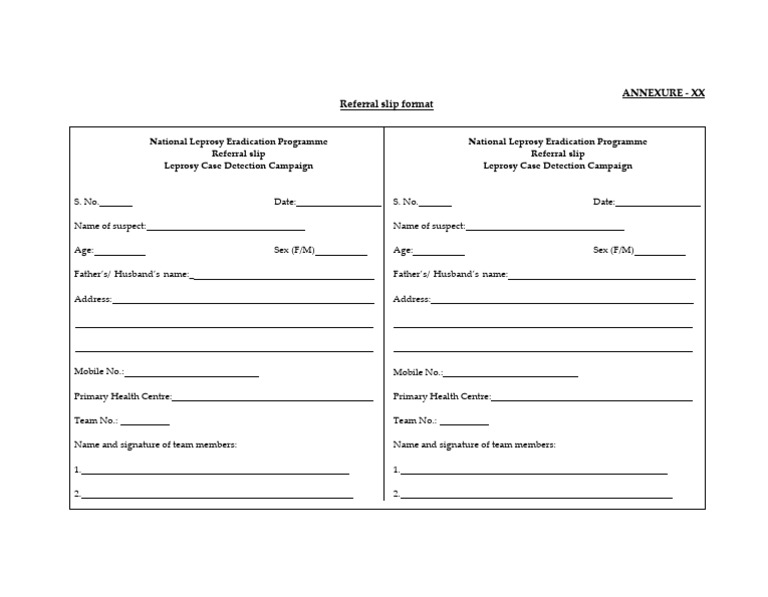 Refereal Slip Format | PDF