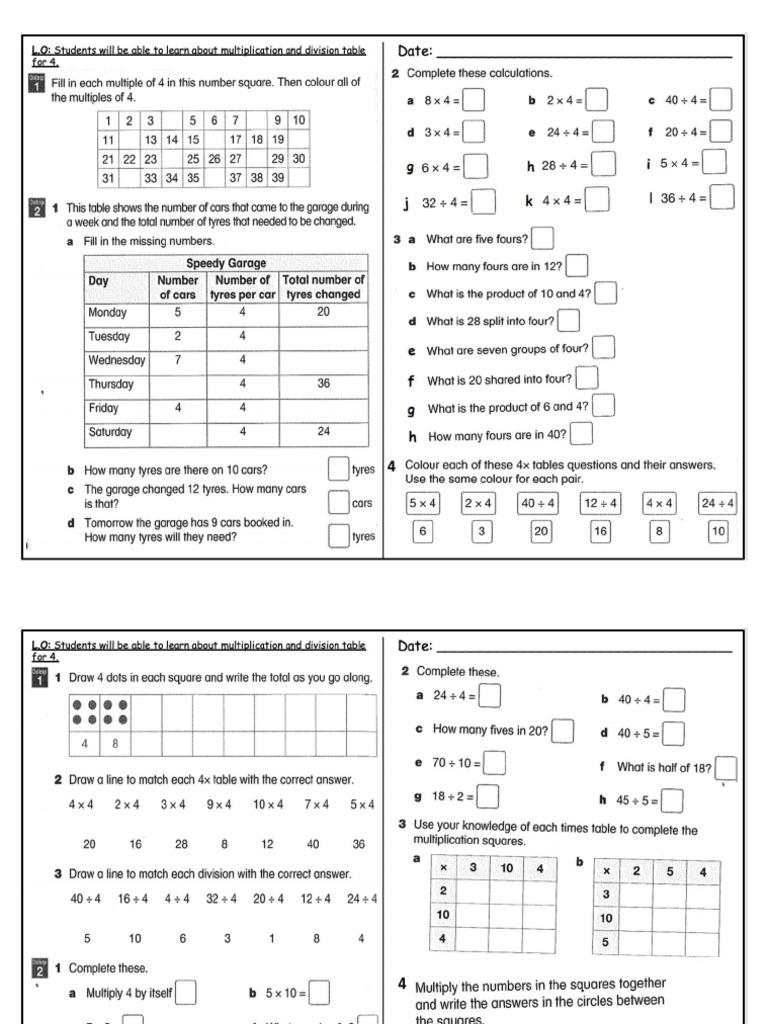 Multiplication & Divison G2 | PDF