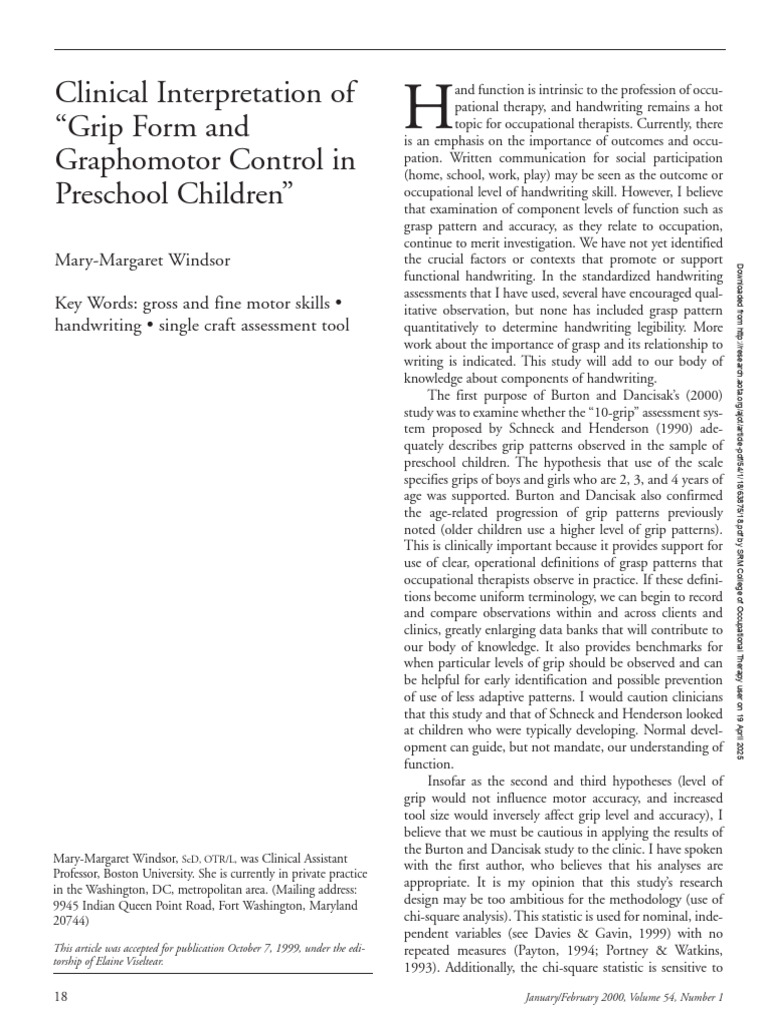 Clinical Interpretation of “Grip Form and Graphomotor Control in ...