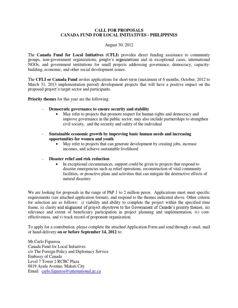 Call For Proposals CFLI 2012-2013 | PDF