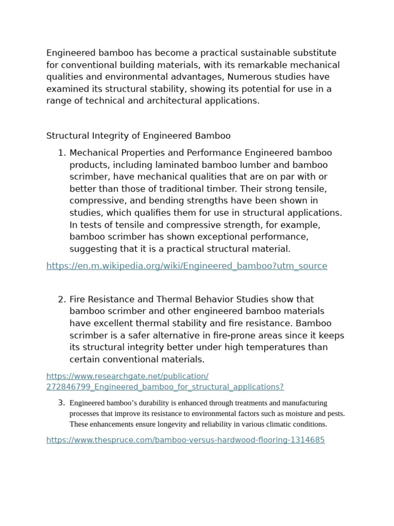 Engineered Bamboo | PDF | Concrete | Lumber