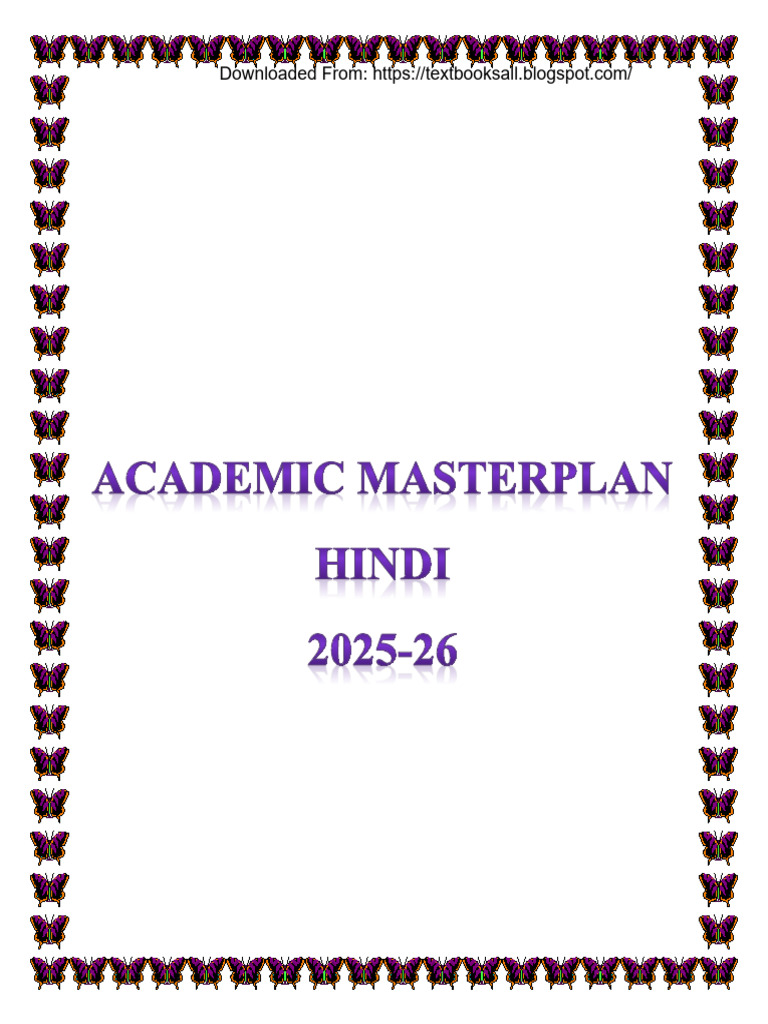 Academic Master Plan - Hindi 2025-26 Class 5, 6@Textbooks All | PDF