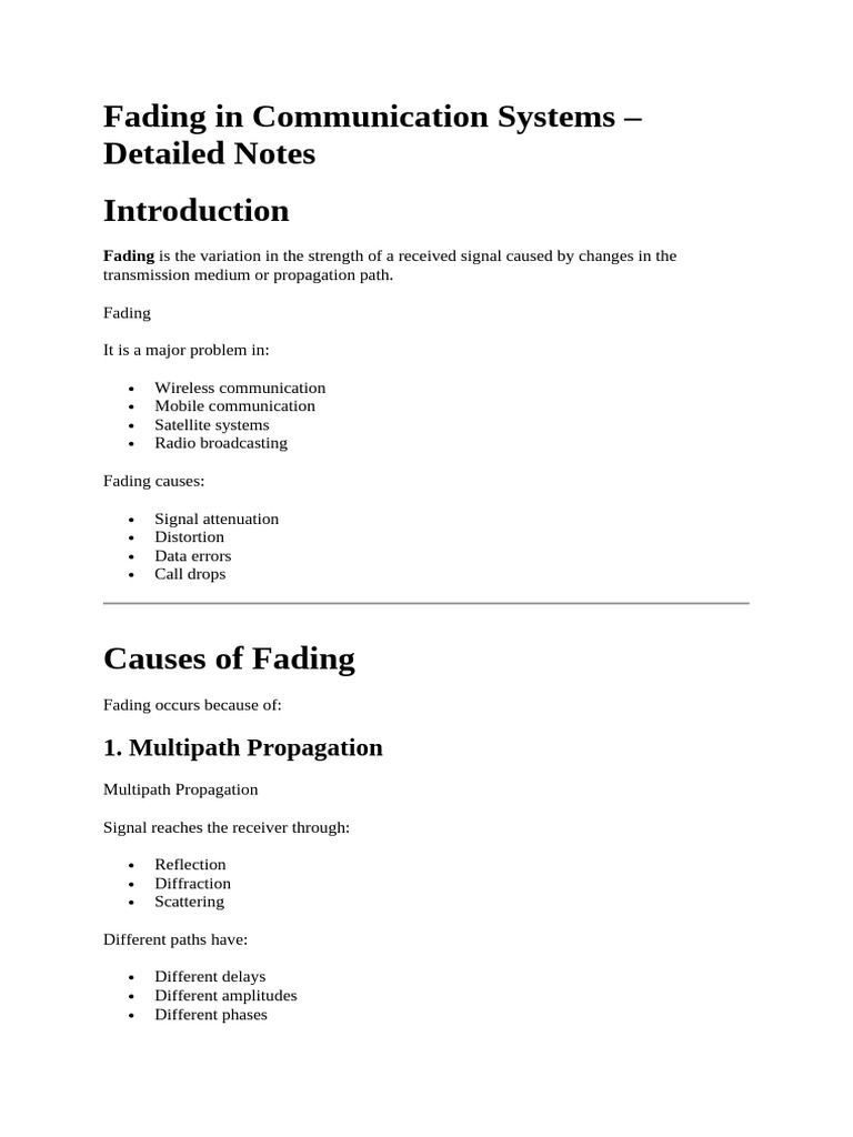 3_Fading in Communication Systems | PDF | Radio Propagation ...