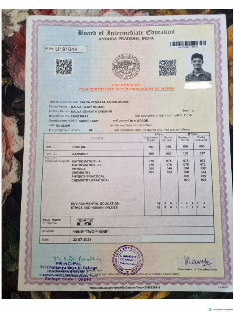 12th marksheet | PDF