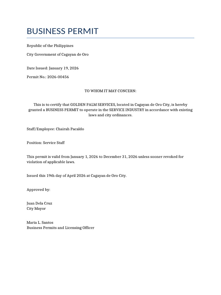Business Permit Staff | PDF