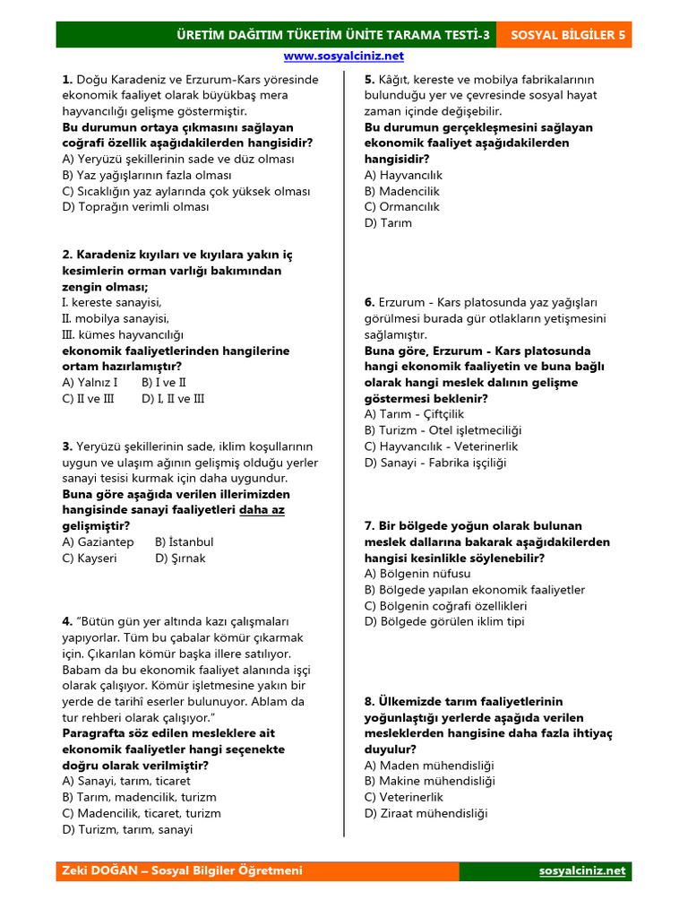 Uretim Dagitim Tuketim Tarama 3 | PDF