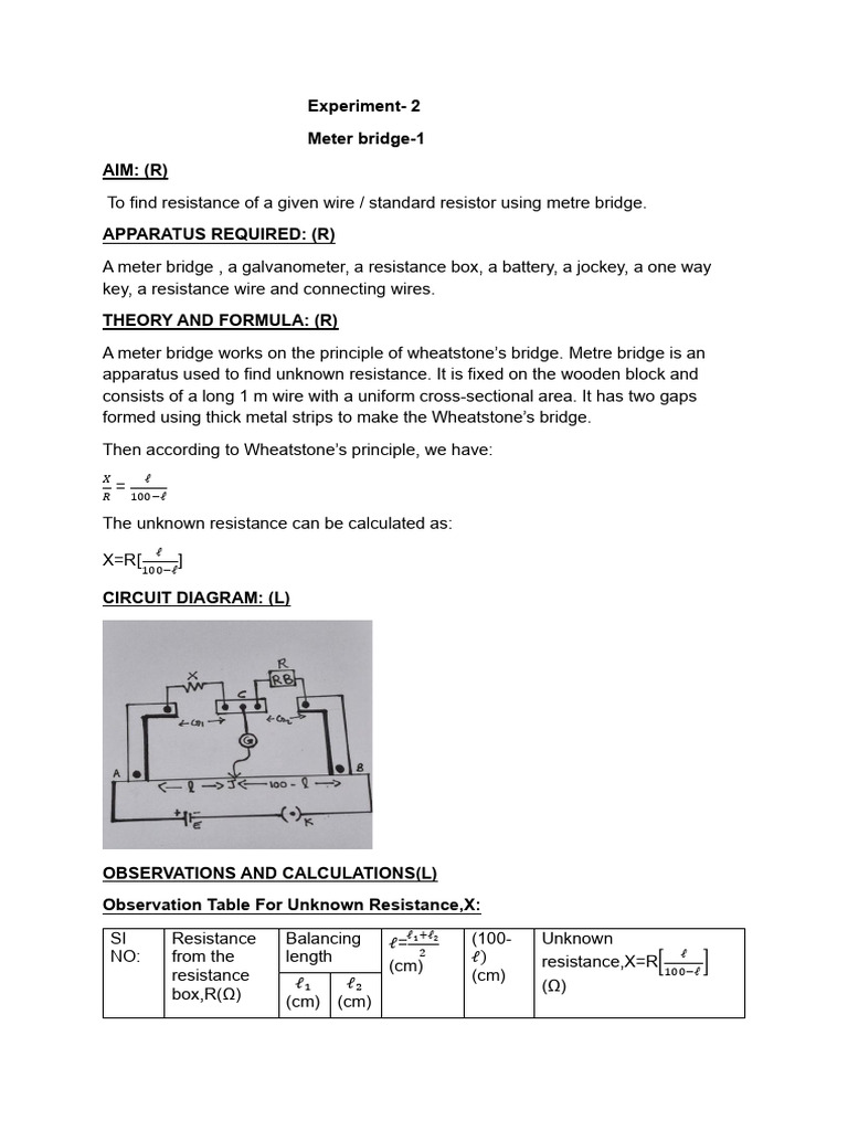 Experiment 2 | PDF | Electrical Resistance And Conductance ...