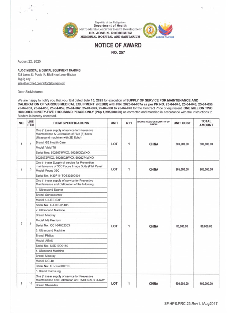 Noa Alcc Medical | PDF