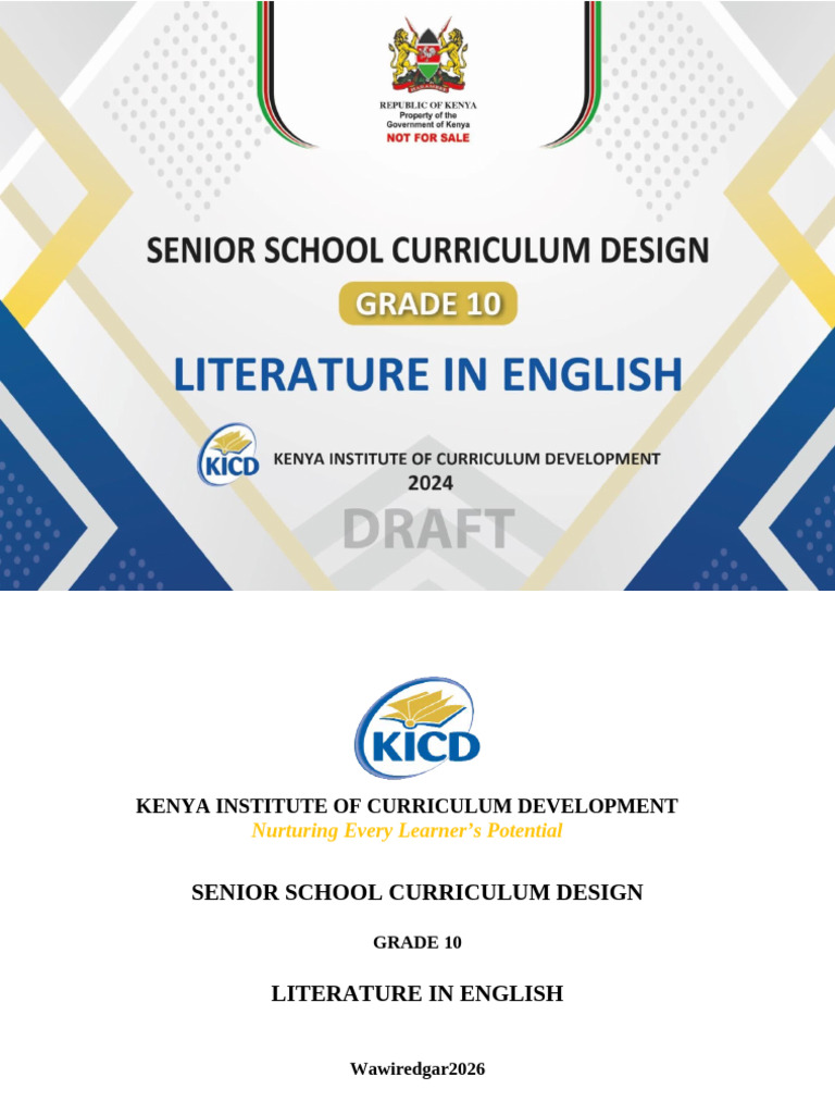 Curriculum Design Literature in English Grade 10 2024 | PDF | Learning ...