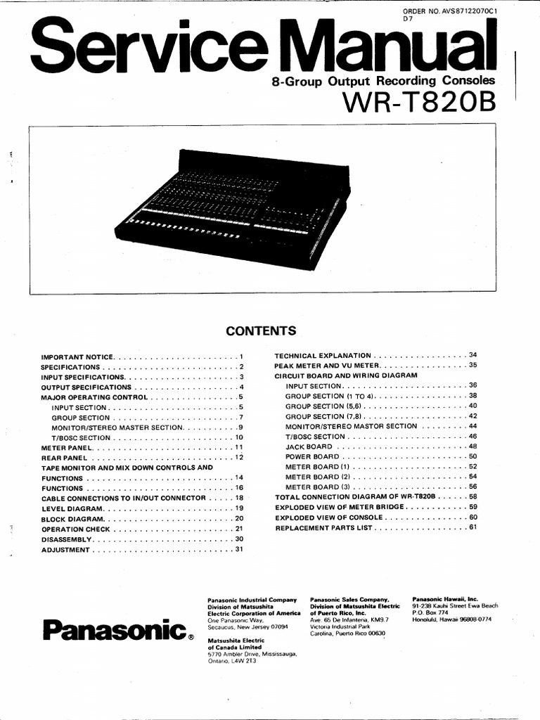 RAMSA 820b Manual | PDF
