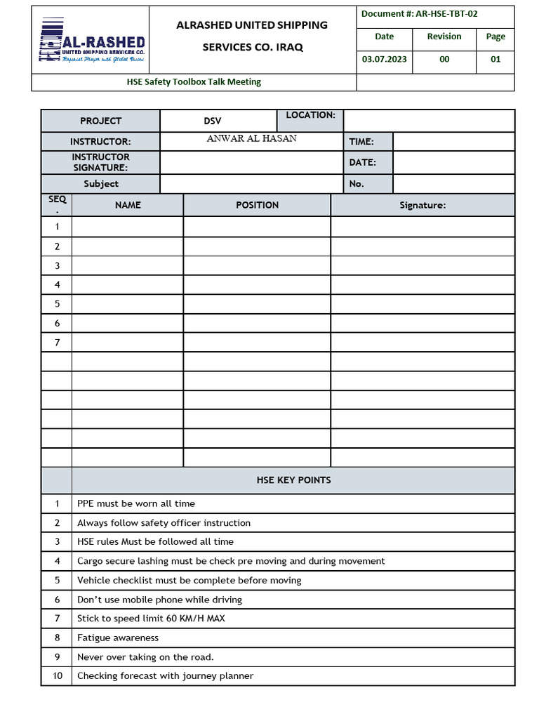 TBT form | PDF