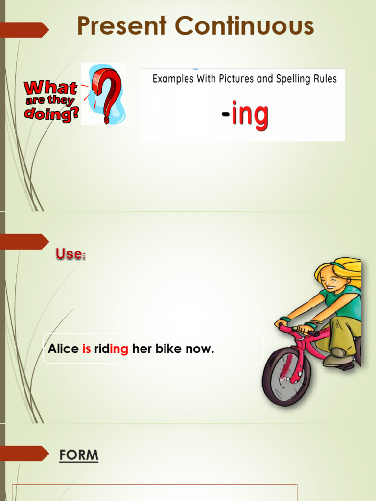 Present Progressive Tense PowerPoint | PDF
