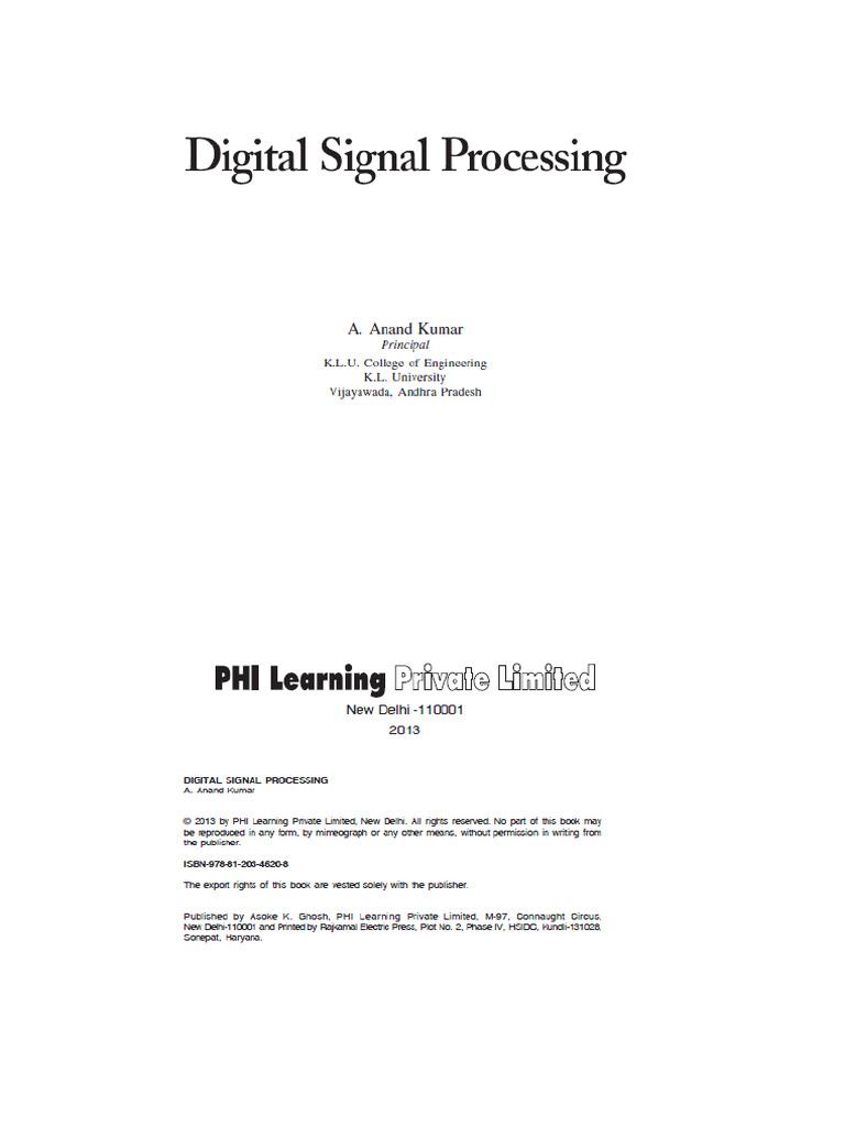Dsp(Pccec603) Module 4 | PDF