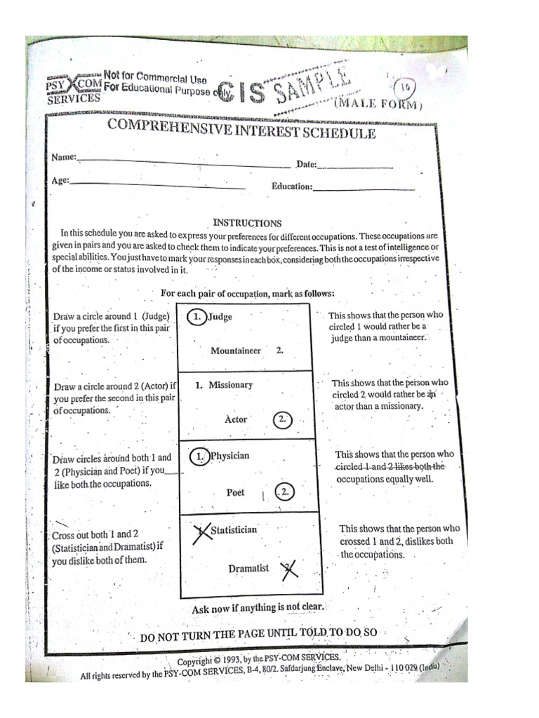 Cis Questionnaire | PDF