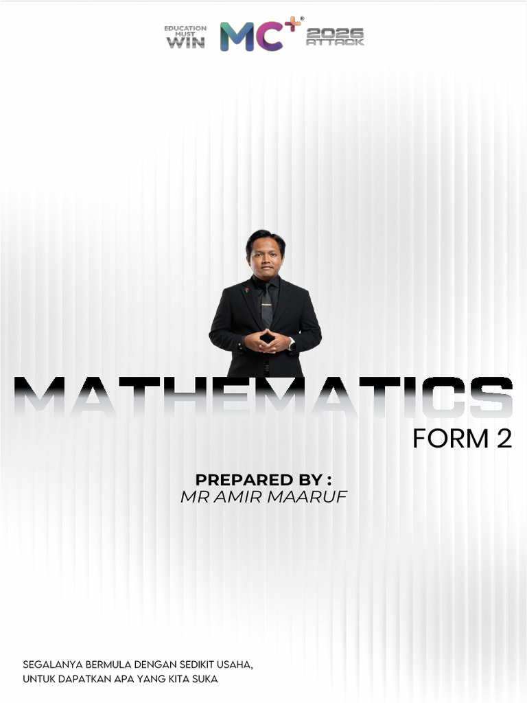 Note-Form 2 Maths Mr Amir 08.01.2026 | PDF