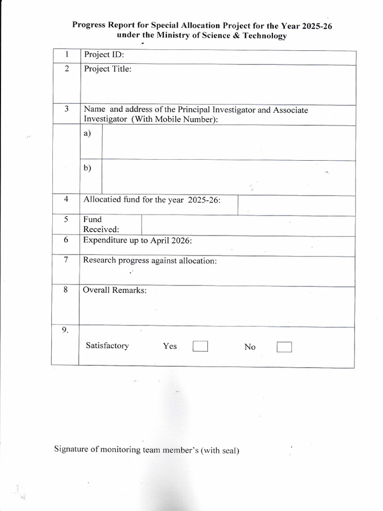 Monitoring Form | PDF