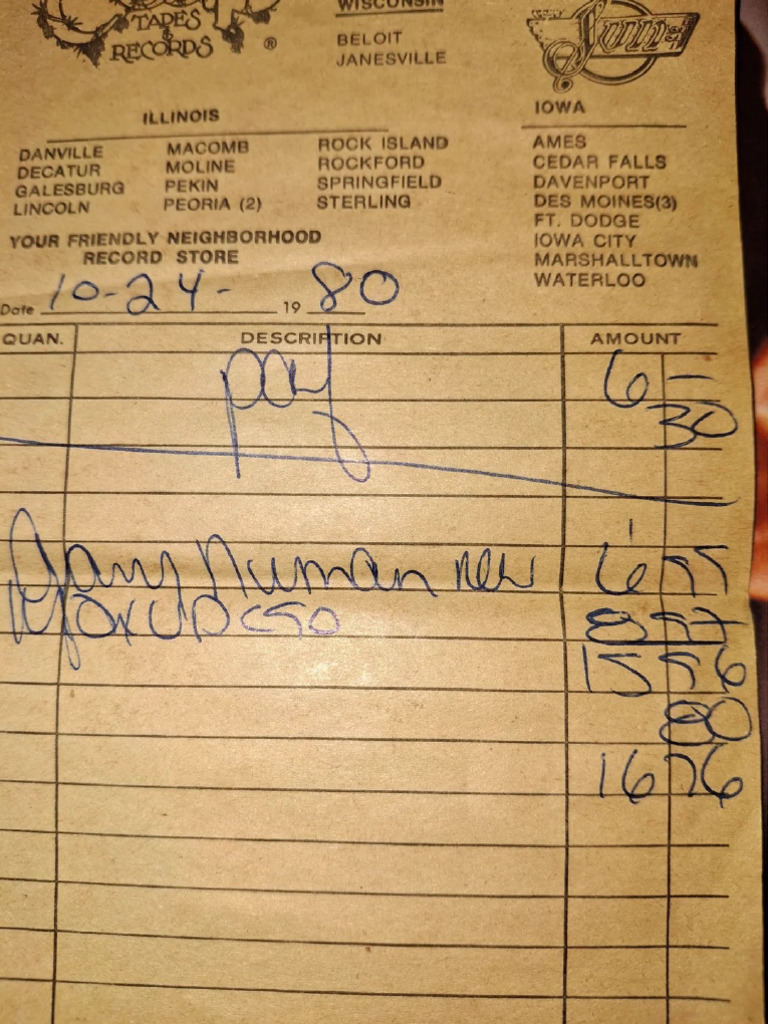 Original Receipt From a Record Album v0 Ccm7gg6ugf0h1 | PDF