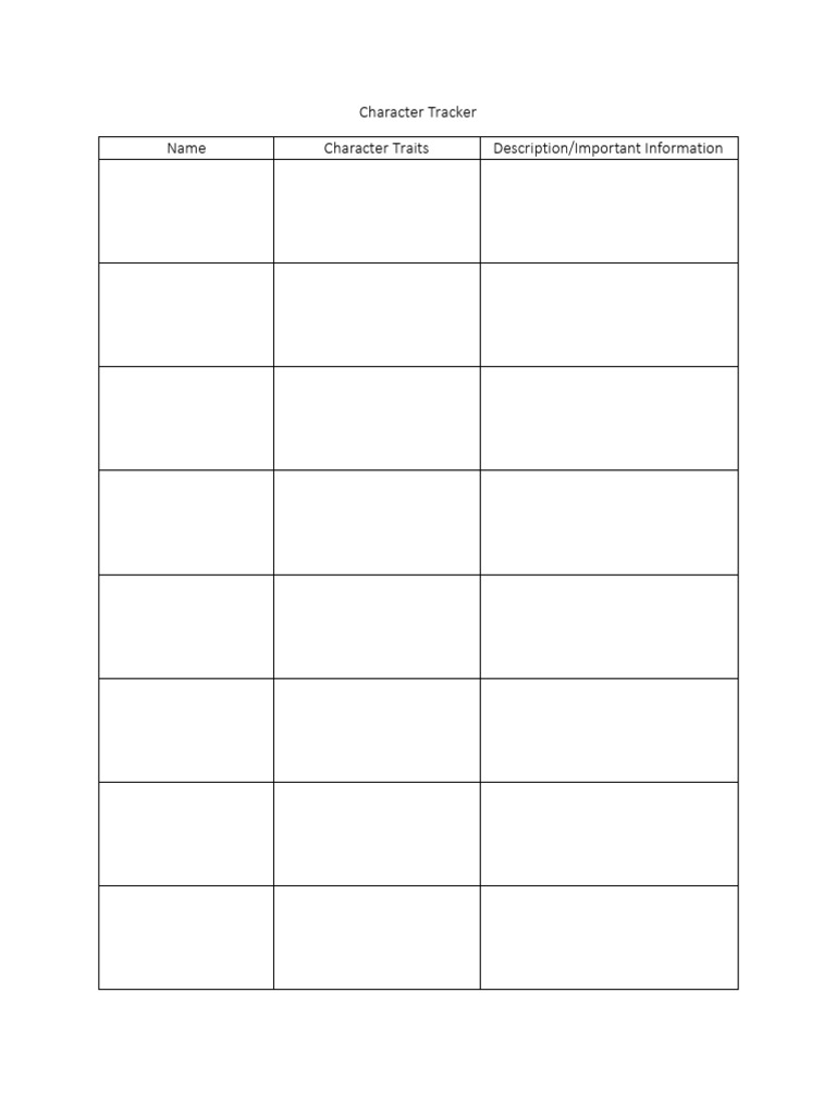 Character Tracker | PDF
