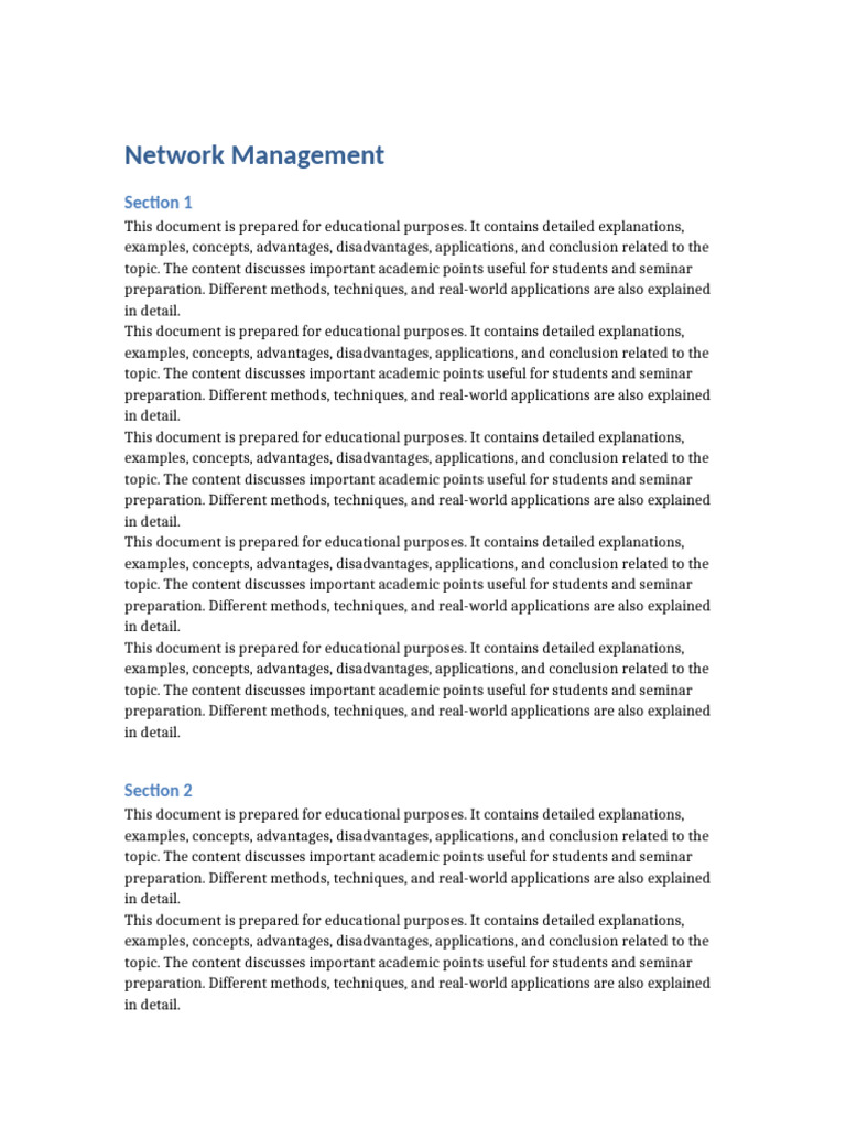 Network Management Report | PDF