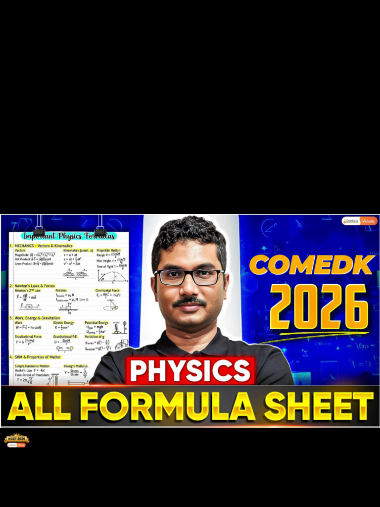 Comedk Formula Sheet (1)_copy | PDF