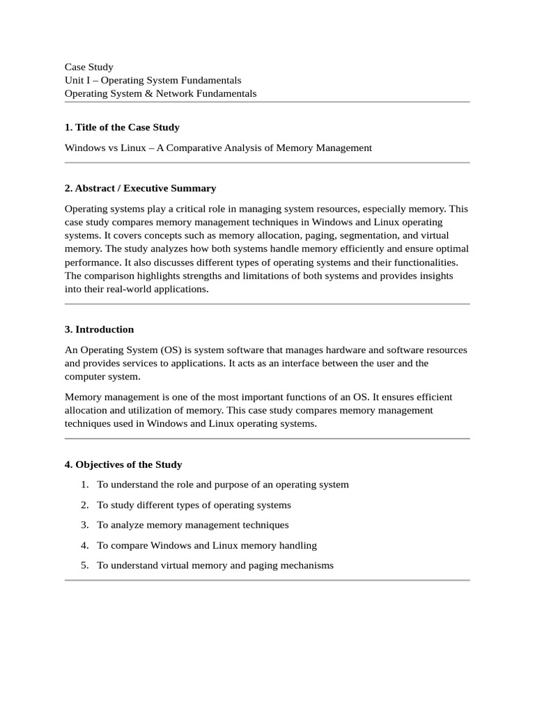 OS Case Study | PDF | Computer Network | I Pv6