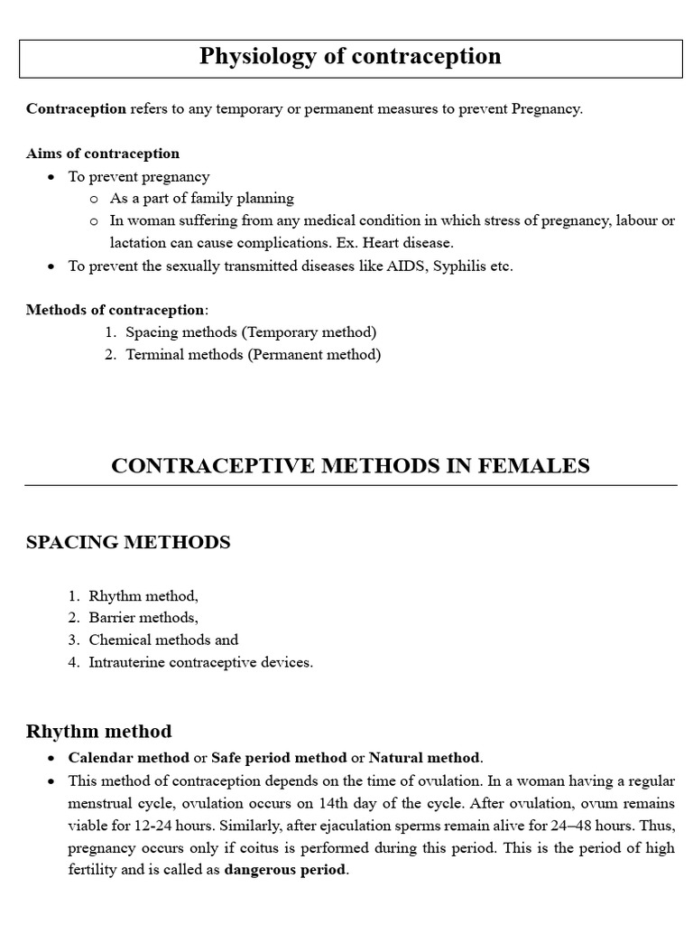 Physiology of Contraception | PDF | Combined Oral Contraceptive Pill ...