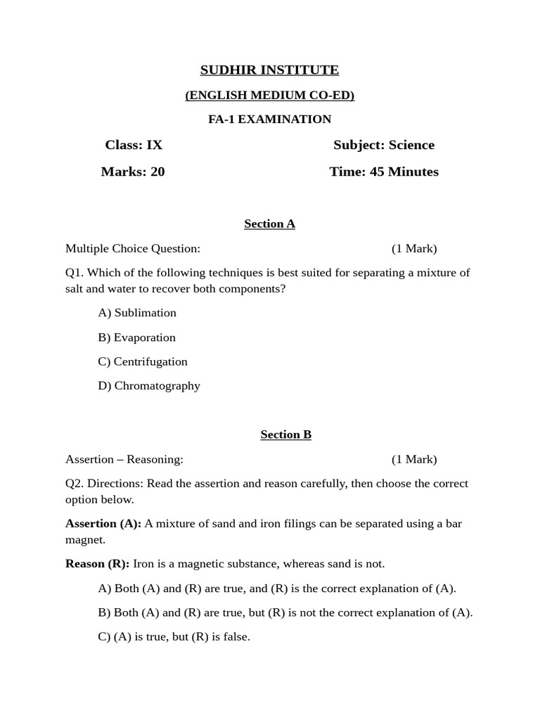 Class IX Science | PDF