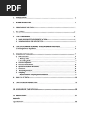 Research Proposal for Job Satisfaction