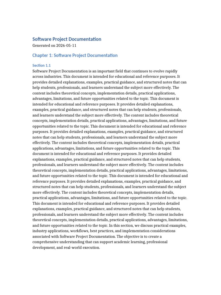 Software Project Documentation | PDF | Learning | Concept