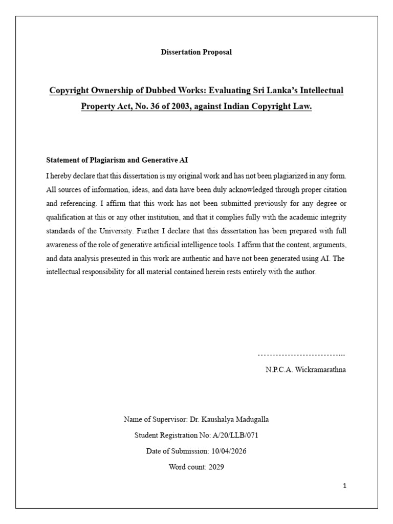 Research Proposal | PDF | Intellectual Property | Copyright