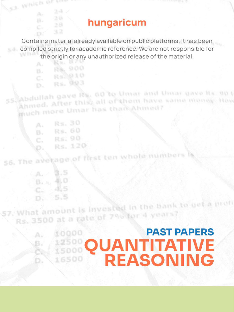 Quantitative Reasoning | PDF