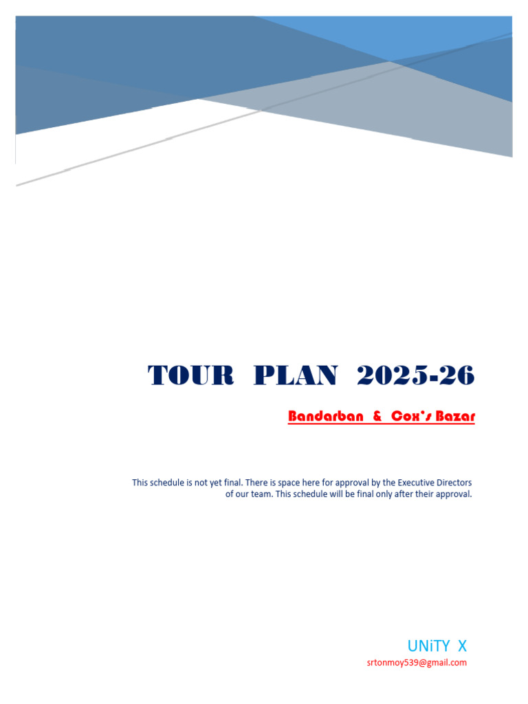 Tour Plan of Bandarban PDF | PDF
