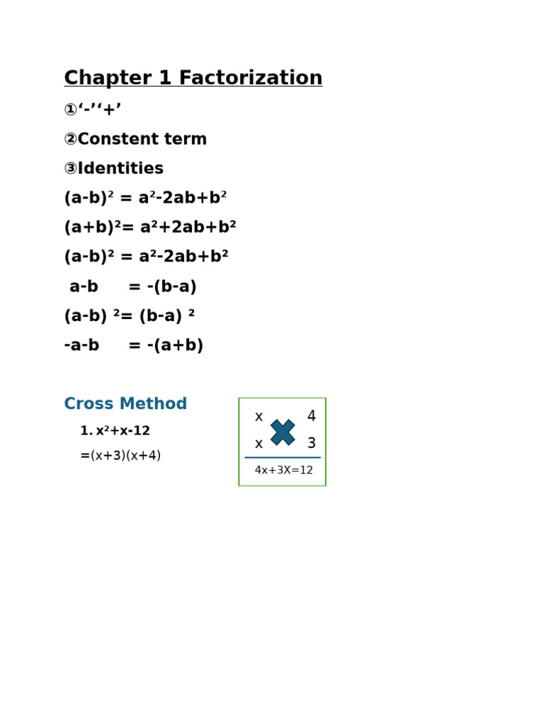 Chapter 1 Factorization | PDF