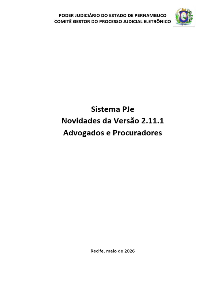 PJe - Novidades Versão v 2_ | PDF | Código QR | Judiciários